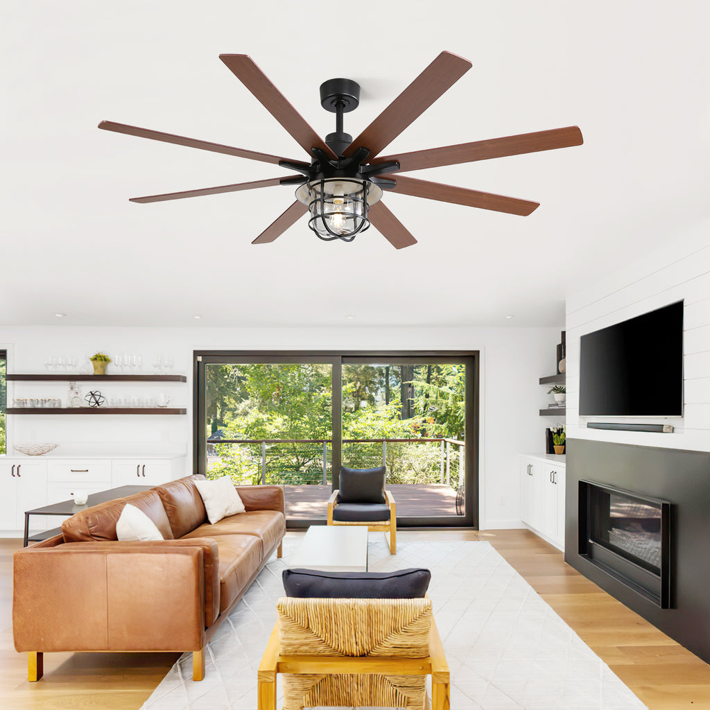 Modern 66 Inch Ceiling Fan With 6 Speed Wind 8 Blades