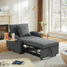 Convertible Sleeper Chair Bed with Foldable Table, Dark Gray