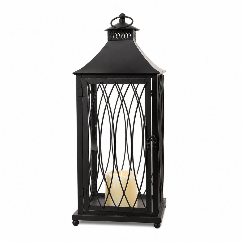 Traditional Black Metal Lantern (Set of 3)