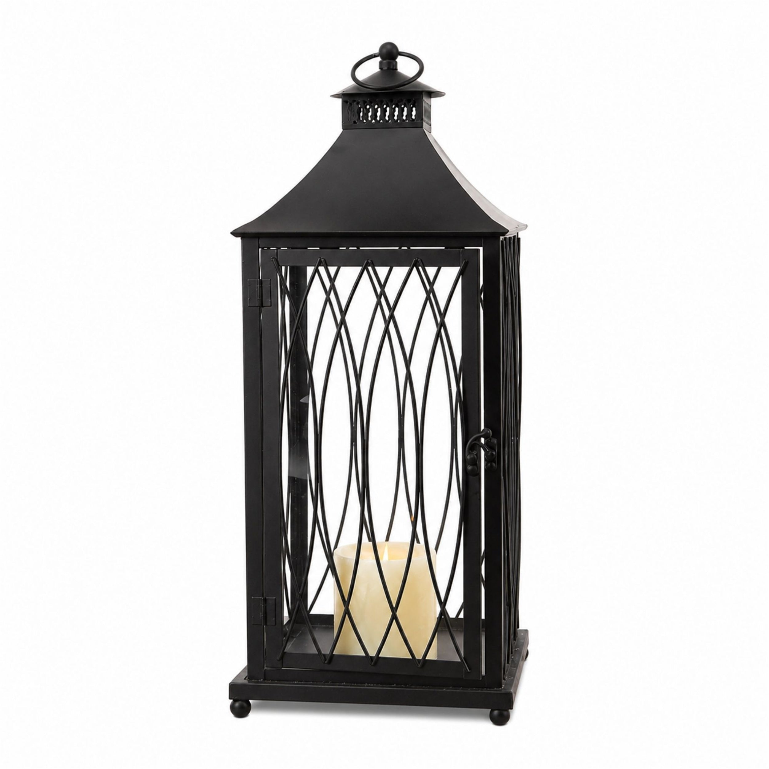 Traditional Black Metal Lantern (Set of 3)