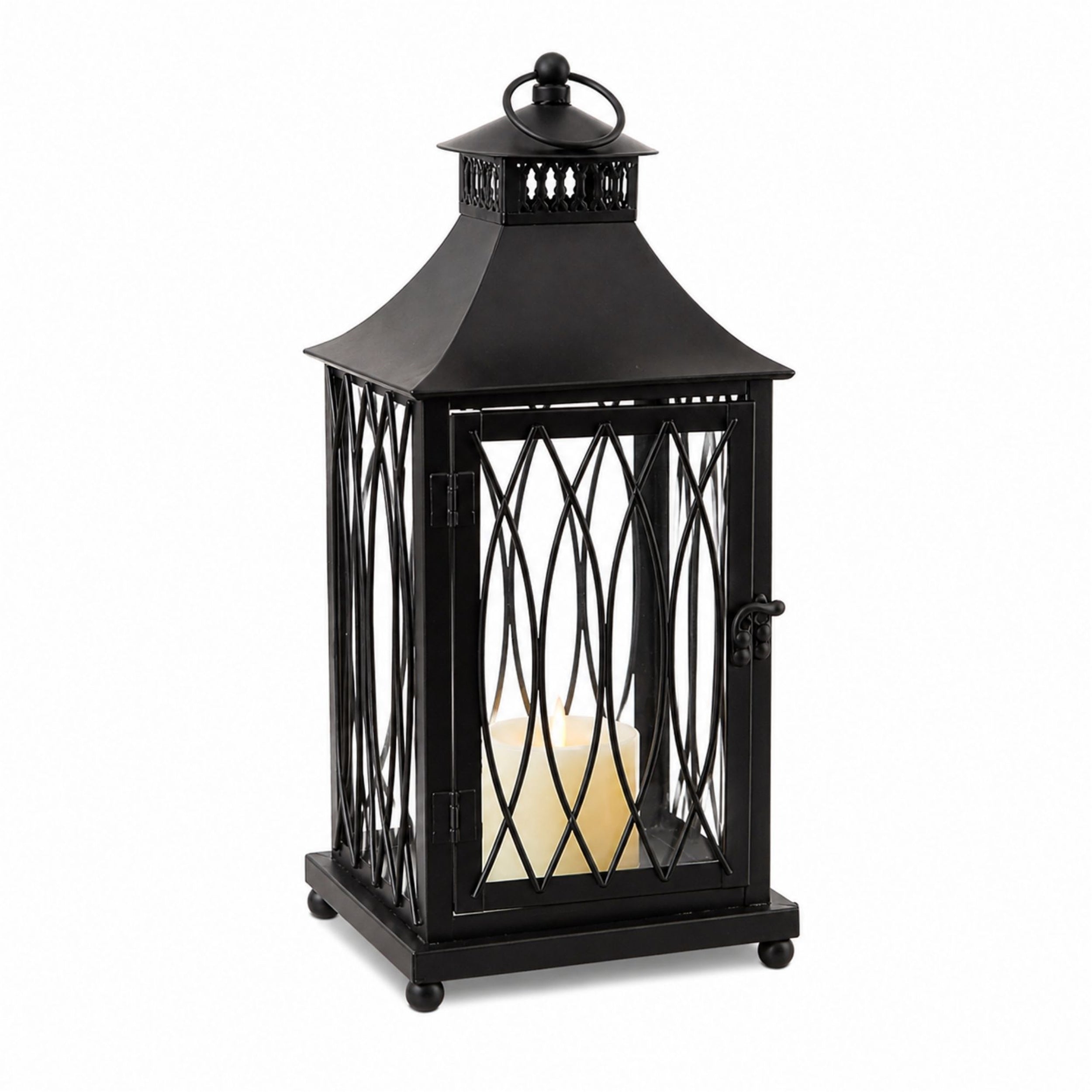 Traditional Black Metal Lantern (Set of 3)