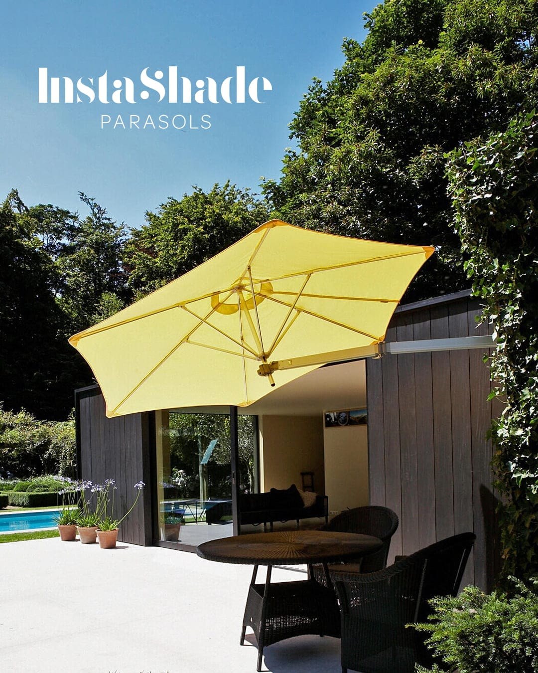 Instashade Paraflex 2.3m Square Wall-Mounted Parasol