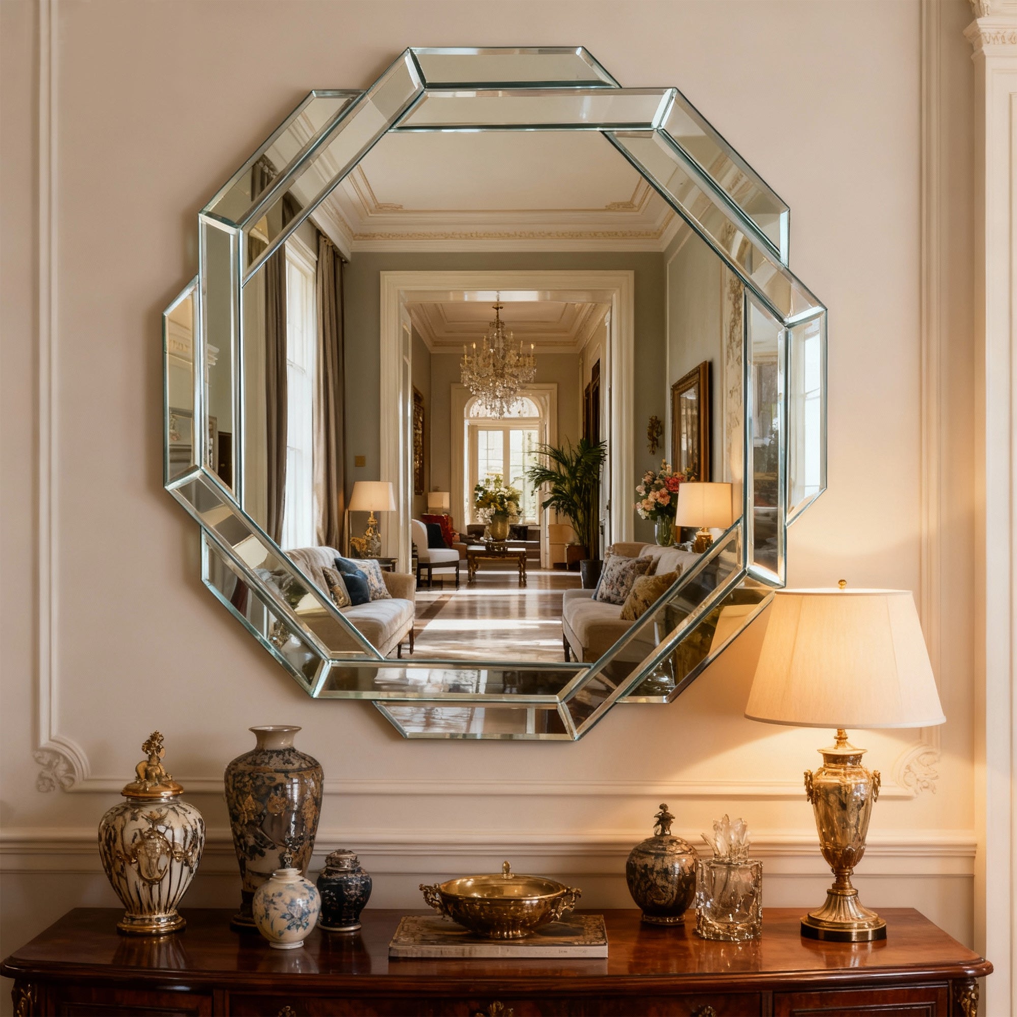Octavia Octagonal Beveled Mirror