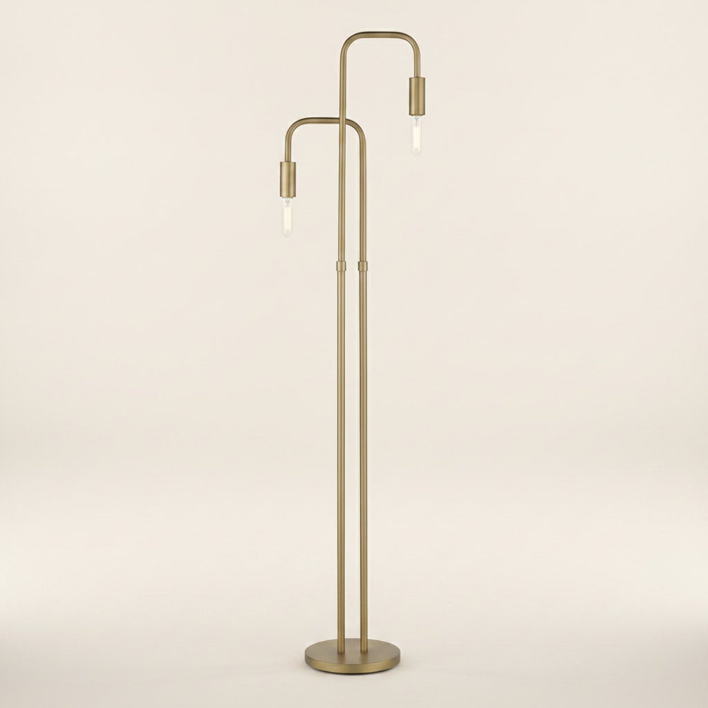 63" Brass Two Light Torchiere Floor Lamp - hero