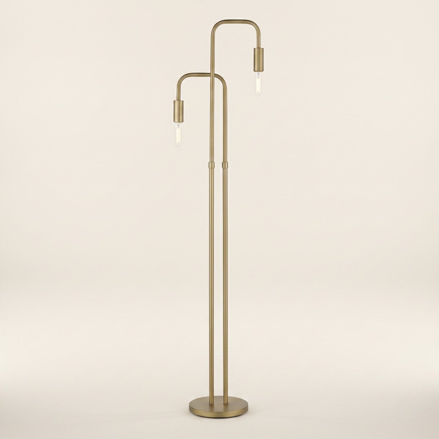 63" Brass Two Light Torchiere Floor Lamp - hero