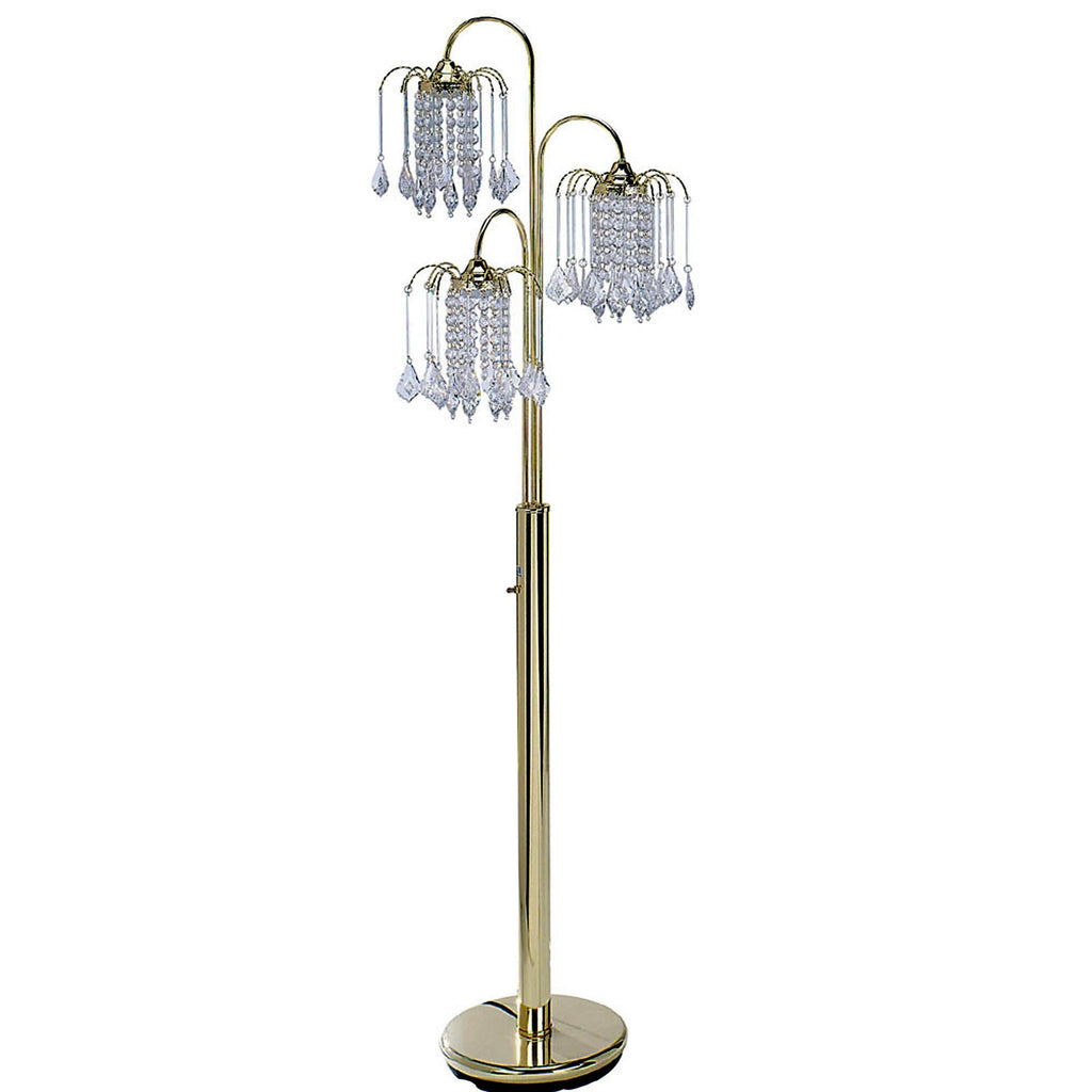Candelle 63" 3-Light Gold Candelabra Floor Lamp