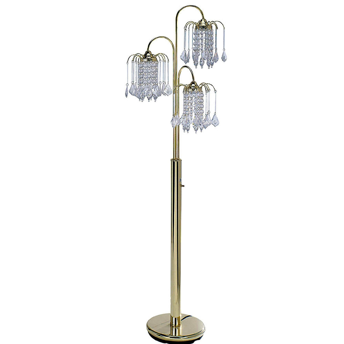 Candelle 63" 3-Light Gold Candelabra Floor Lamp