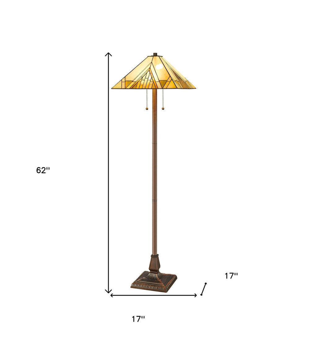 Vitrail 62" 2-Light Stained Glass Floor Lamp
