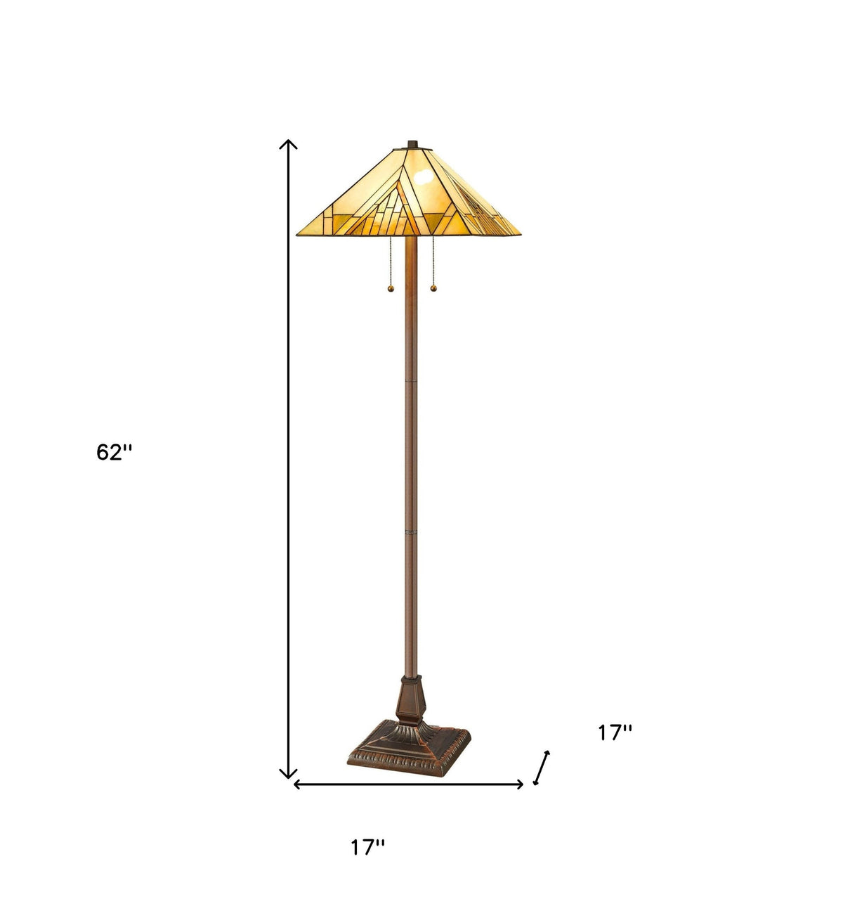 Vitrail 62" 2-Light Stained Glass Floor Lamp