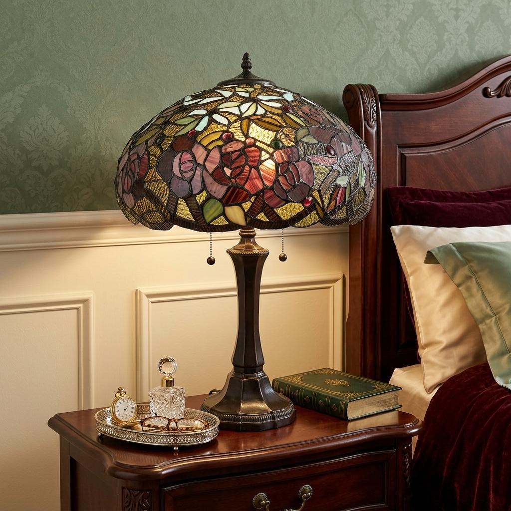 Bougeoir 24" 2-Light Candlestick Table Lamp, Red Dome