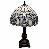 19" Dark Brown Metal Candlestick Table Lamp with White Dome Shade