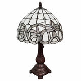 19" Dark Brown Metal Candlestick Table Lamp with White Dome Shade