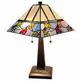 22" Dark Brown Metal Two Light Candlestick Table Lamp with White Shade