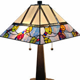 22" Dark Brown Metal Two Light Candlestick Table Lamp with White Shade