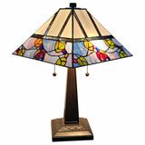 22" Dark Brown Metal Two Light Candlestick Table Lamp with White Shade