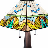 22" Dark Brown Metal Two Light Candlestick Table Lamp with White Shade