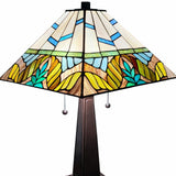 22" Dark Brown Metal Two Light Candlestick Table Lamp with White Shade