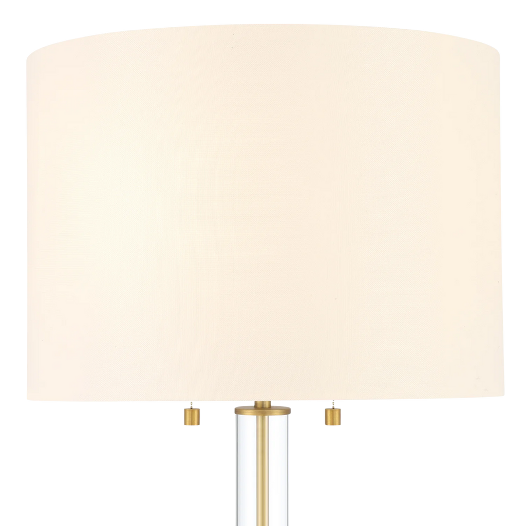 Laurel Floor Lamp with Glass Cylinder, Polished Nickel