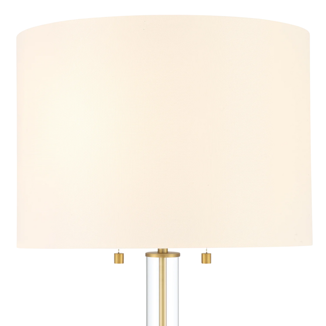 Laurel Floor Lamp with Glass Cylinder, Polished Nickel