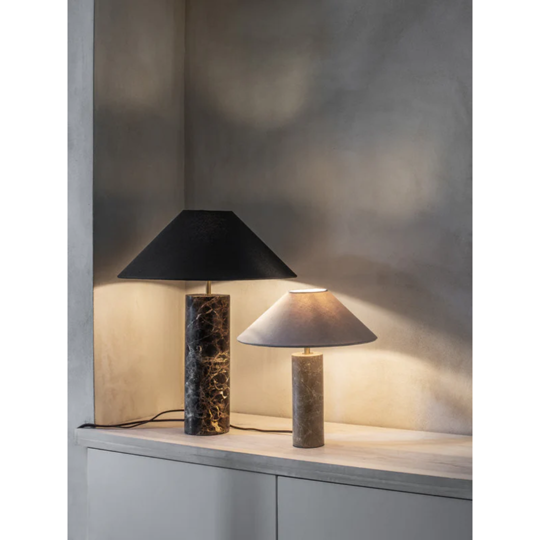 Denari - Small Brown Marble Table Lamp with One Bulb