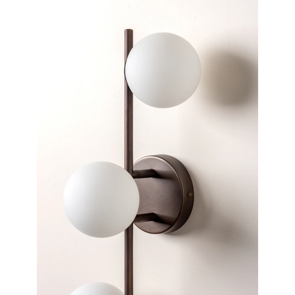 Coro - 3-Point Ceiling/Wall Lamp in Brown and Opal