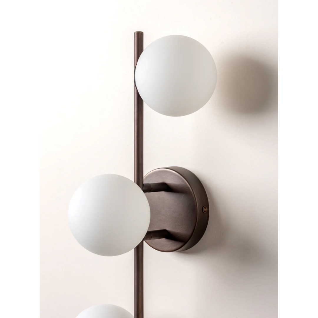 Coro - 3-Point Ceiling/Wall Lamp in Brown and Opal