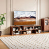 Modular TV Stand, Open-Storage Media Console, Dark Walnut