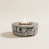 40000 BTU 28" Gray Concrete Propane Round Fire Pit With Cover