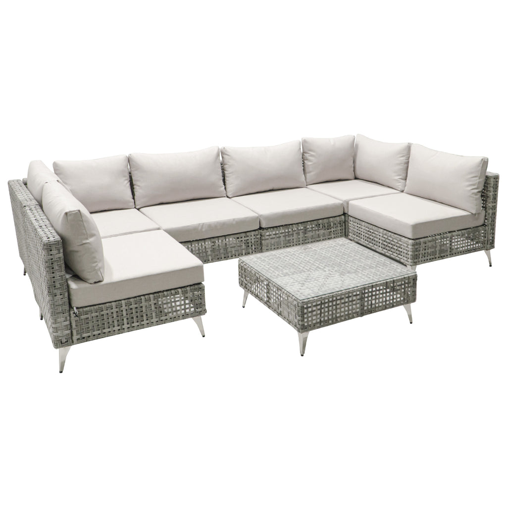 K&K patio 8-Piece Patio Furniture Set with 43" Fire Pit