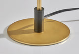 20" Black and Gold Metal Two Light Candlestick LED Table Lamp with Brass Cone Shade