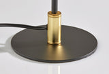 20" Black and Gold Metal Two Light Candlestick LED Table Lamp with Brass Cone Shade
