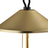 20" Black and Gold Metal Two Light Candlestick LED Table Lamp with Brass Cone Shade