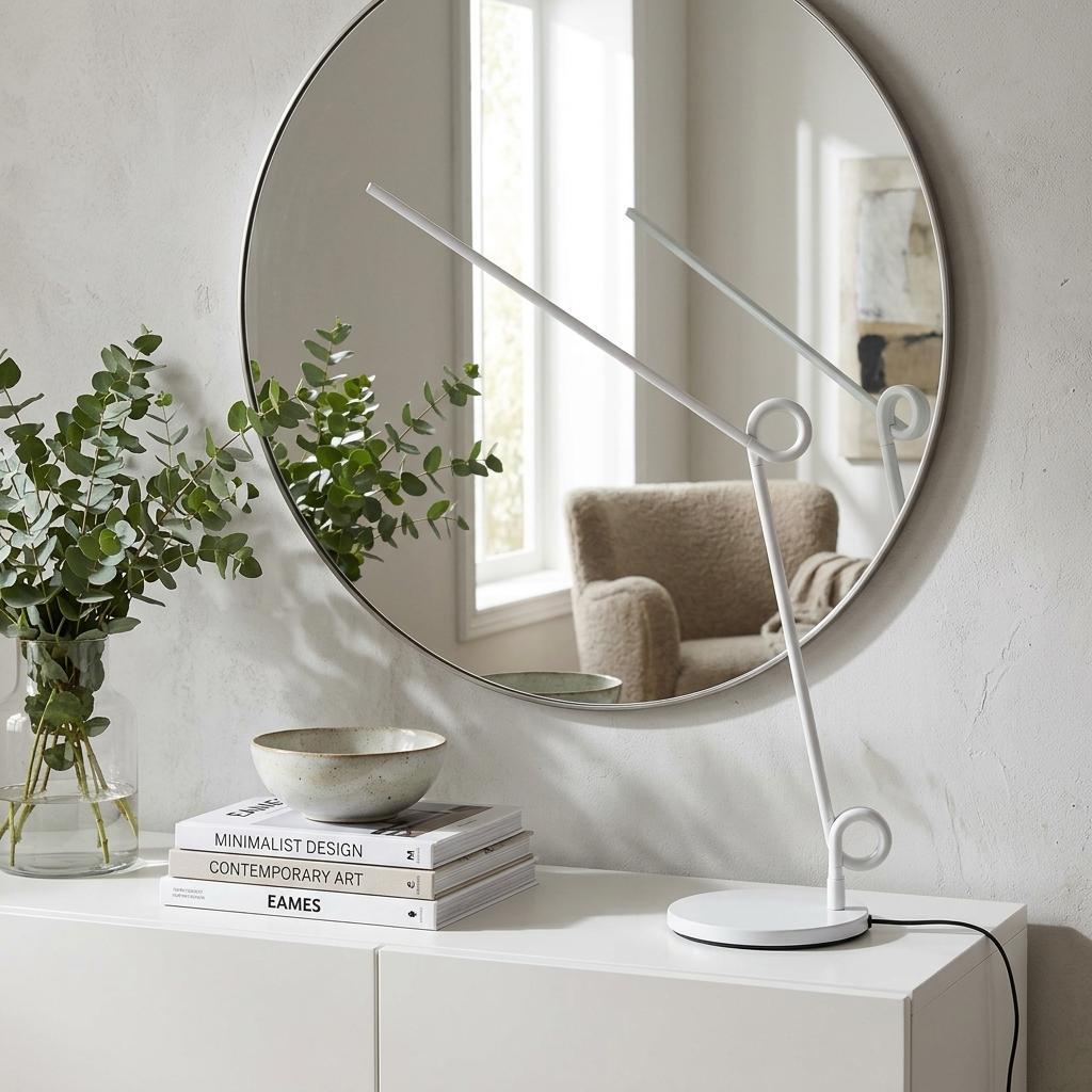 Blanchet 35" White Metal LED Desk Lamp