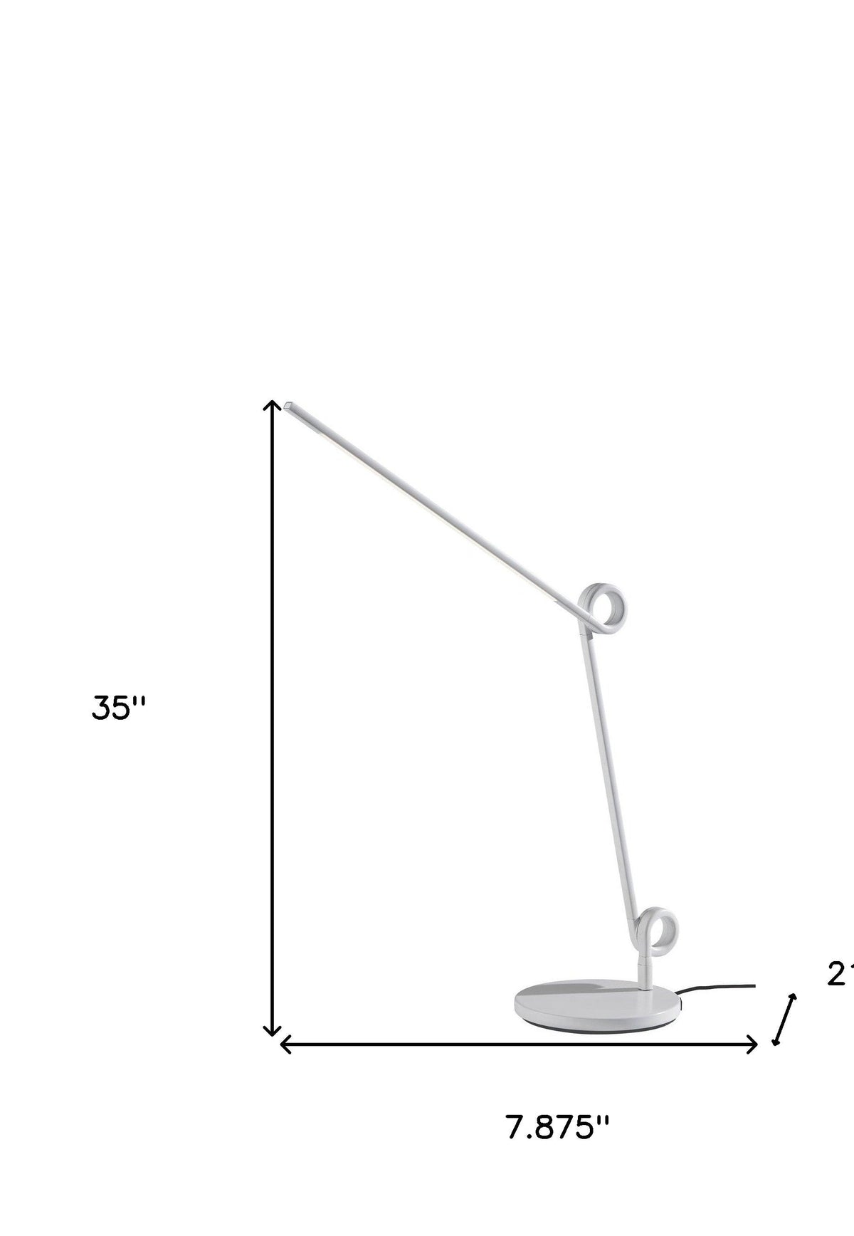 Blanchet 35" White Metal LED Desk Lamp