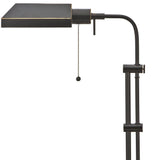 26" Bronze Metal Adjustable Table Lamp with Bronze Rectangular Shade