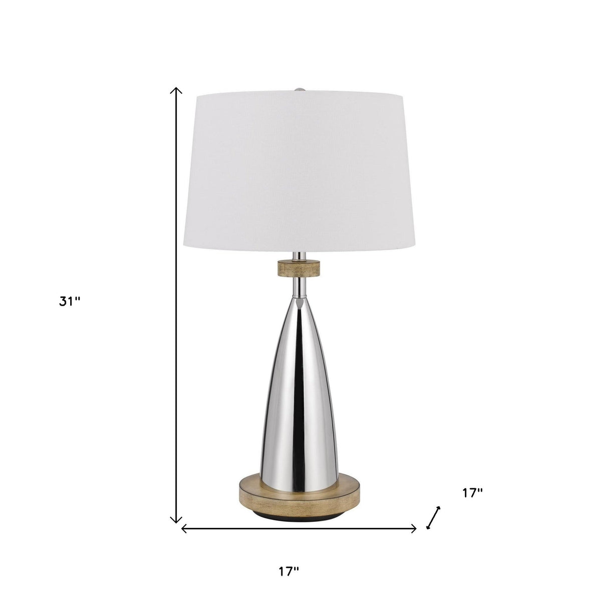 Géode 31" Geometric Metal Table Lamp with USB