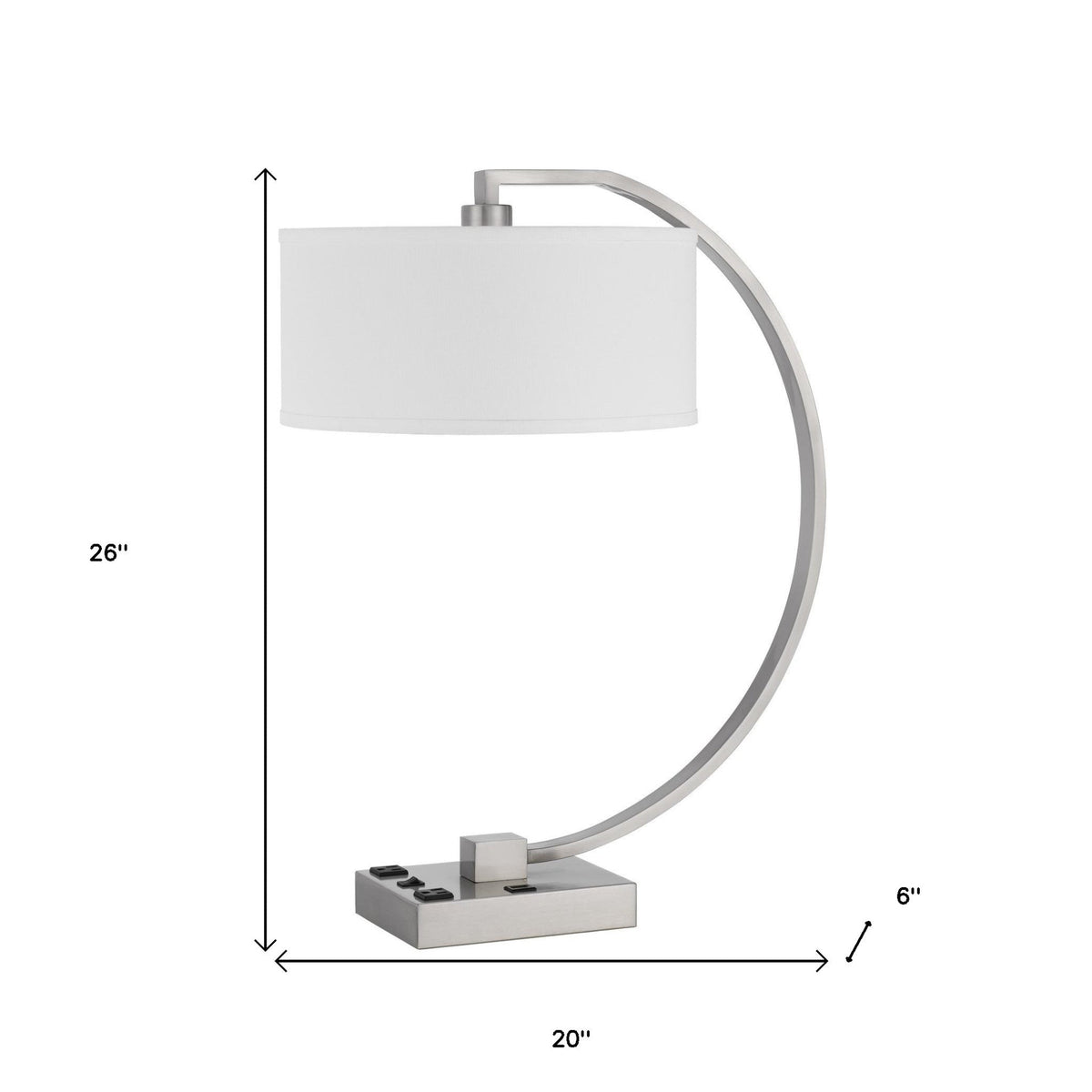 Falot 26" Nickel Lantern Table Lamp with USB