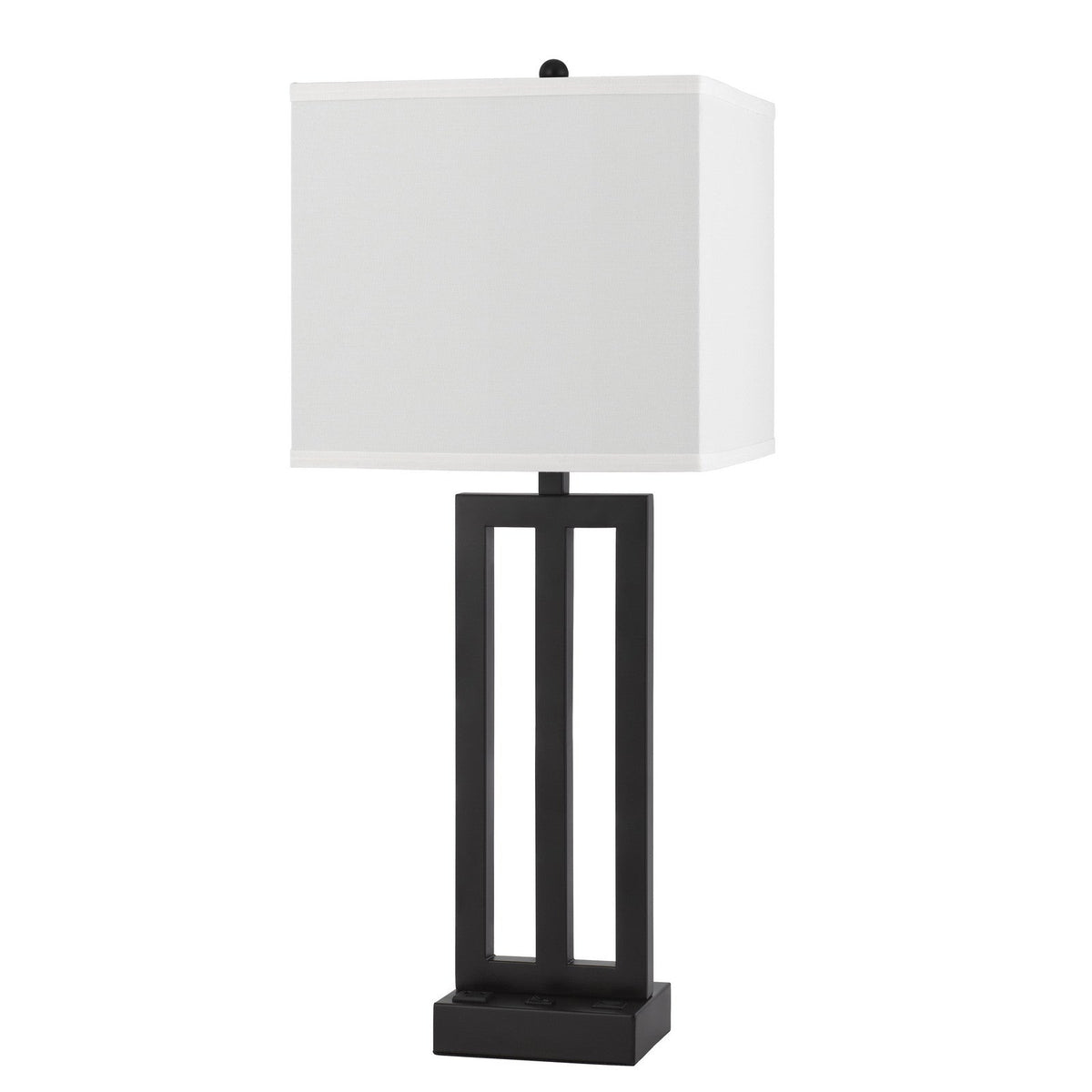 Nocturne 30" Black Metal Table Lamp with USB