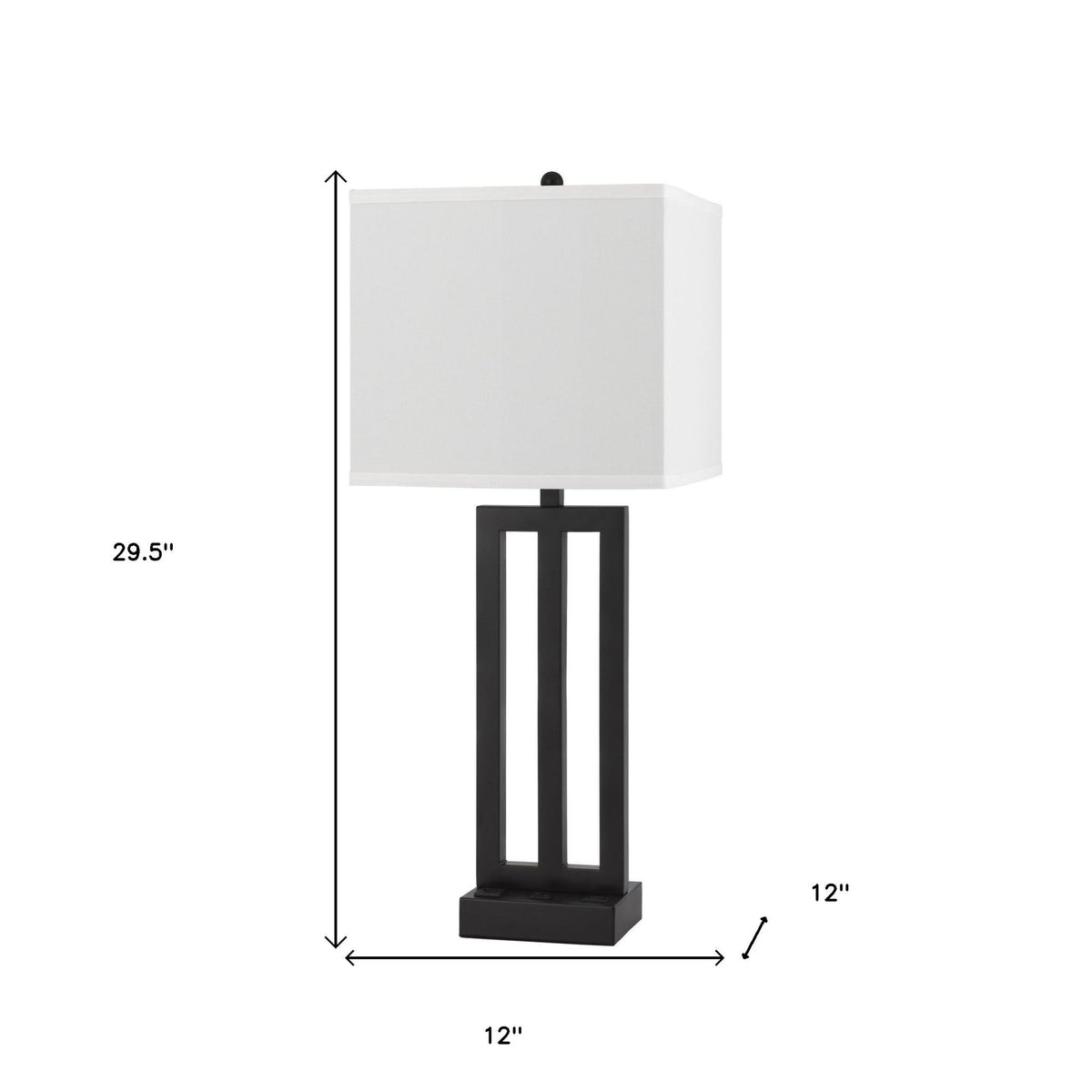 Nocturne 30" Black Metal Table Lamp with USB