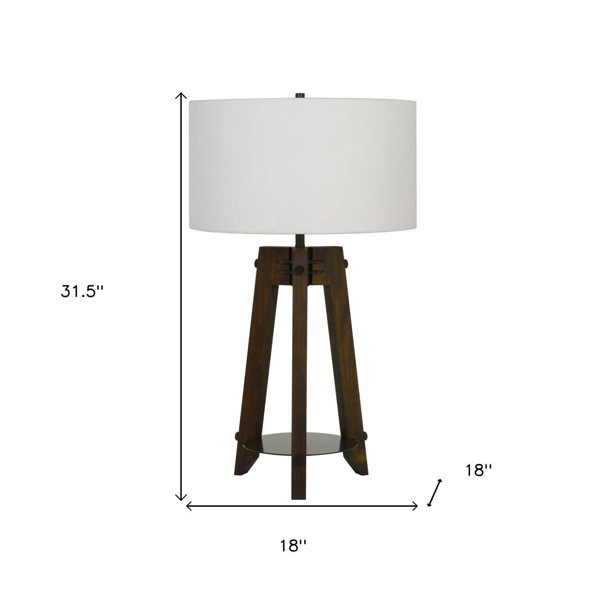 Trépied 32" Tripod Table Lamp, Off-White Drum Shade