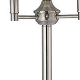 62" Nickel Four Light Traditional Shaped Floor Lamp with White Square Shade