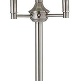 62" Nickel Four Light Traditional Shaped Floor Lamp with White Square Shade