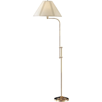 68" Bronze Adjustable Traditional Shaped Floor Lamp with Beige Empire Shade
