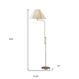 68" Bronze Adjustable Traditional Shaped Floor Lamp with Beige Empire Shade