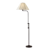 68" Bronze Adjustable Traditional Shaped Floor Lamp with Beige Empire Shade