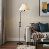 68" Bronze Adjustable Traditional Shaped Floor Lamp with Beige Empire Shade