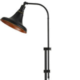 58" Bronze Metal Adjustable Floor Lamp with Bronze Metal Dome Shade