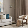 Arcure 61" Brass Arc Floor Lamp, Mirrored Glass Shade