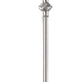 59" Nickel Swing Arm Floor Lamp with Beige Fabric Empire Shade