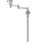59" Nickel Swing Arm Floor Lamp with Beige Fabric Empire Shade